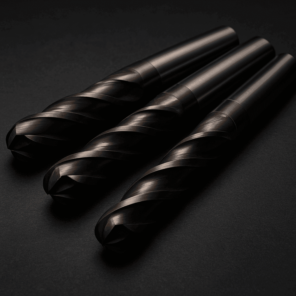 AlTiN-coated carbide ball nose end mills for hardened mold steel