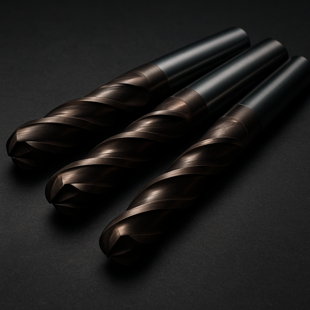 AlTiN-coated carbide ball nose end mills for hardened mold steel